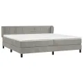 cadre de lit et matelas Gris clair 200x200cm Velours