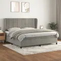 cadre de lit et matelas Gris clair 200x200cm Velours