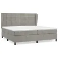 cadre de lit et matelas Gris clair 200x200cm Velours