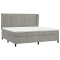 cadre de lit et matelas Gris clair 200x200cm Velours