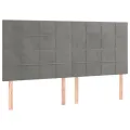 cadre de lit et matelas Gris clair 200x200cm Velours