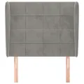 Tête de lit avec oreilles Gris clair 103x23x118/128 cm Velours