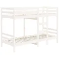 Lit superposé Blanc 75x190 cm Bois de pin massif