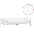 Lit de repos avec matelas 90x200 cm Blanc Bois de pin massif