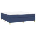 cadre de lit avec matelas Bleu 180x200 cm Tissu