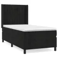 cadre de lit avec matelas Noir 100x200 cm Velours