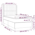 cadre de lit avec matelas Noir 100x200 cm Velours