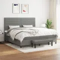 cadre de lit avec matelas Gris foncé 200x200cm Tissu
