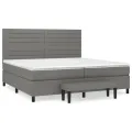 cadre de lit avec matelas Gris foncé 200x200cm Tissu
