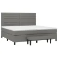 cadre de lit avec matelas Gris foncé 200x200cm Tissu
