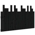 Tête de lit murale Noir 127,5x3x80 cm Bois massif de pin