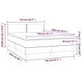 cadre de lit et matelas Vert foncé 140x200cm Velours