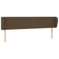 Tête de lit avec oreilles Marron foncé 163x23x78/88 cm Tissu