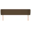 Tête de lit avec oreilles Marron foncé 163x23x78/88 cm Tissu