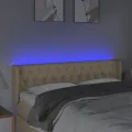 Tête de lit à LED Crème 147x16x78/88 cm Tissu
