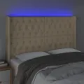 Tête de lit à LED Crème 147x16x118/128 cm Tissu