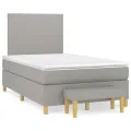 cadre de lit avec matelas Gris clair 120x200cm Tissu