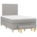 cadre de lit avec matelas Gris clair 120x200cm Tissu