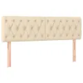 Tête de lit à LED Crème 144x7x78/88 cm Tissu