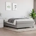 cadre de lit avec matelas Gris clair 140x190cm Tissu
