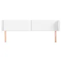 Tête de lit avec oreilles Blanc 203x23x78/88 cm Similicuir