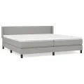 cadre de lit avec matelas Gris clair 200x200cm Tissu