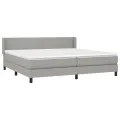 cadre de lit avec matelas Gris clair 200x200cm Tissu