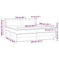 cadre de lit avec matelas Gris clair 200x200cm Tissu