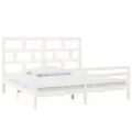 Cadre de lit Blanc Bois de pin massif 200x200 cm
