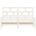 Cadre de lit Blanc Bois de pin massif 200x200 cm
