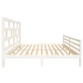 Cadre de lit Blanc Bois de pin massif 200x200 cm