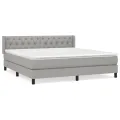 cadre de lit avec matelas Gris clair 160x200cm Tissu