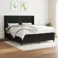 cadre de lit avec matelas Noir 180x200 cm Tissu