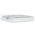 Cadre de lit avec tiroirs Blanc 180x200 cm Super King