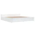 Cadre de lit avec tiroirs Blanc 180x200 cm Super King