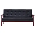 Ensemble de canapés 3 pcs Noir Similicuir