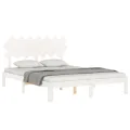 Cadre de lit avec tête de lit blanc 140x190 cm bois massif