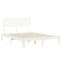 Cadre de lit avec tête de lit blanc 140x190 cm bois massif