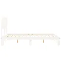 Cadre de lit avec tête de lit blanc 140x190 cm bois massif