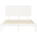Cadre de lit avec tête de lit blanc 140x190 cm bois massif