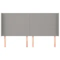 Tête de lit avec oreilles Gris clair 203x16x118/128 cm Tissu