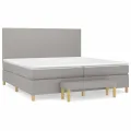 cadre de lit avec matelas Gris clair 200x200cm Tissu