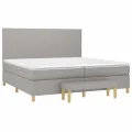 cadre de lit avec matelas Gris clair 200x200cm Tissu