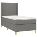 cadre de lit matelas LED Gris foncé 100x200 cm Tissu