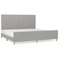Cadre de lit avec tête de lit Gris clair 200x200 cm Tissu