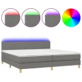 cadre de lit et matelas et LED Gris foncé 200x200 cm