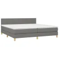 cadre de lit et matelas et LED Gris foncé 200x200 cm