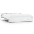 Cadre de lit Blanc Bois massif 140x190 cm