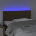 Tête de lit à LED Marron Foncé 100x5x78/88 cm Tissu