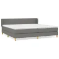 cadre de lit avec matelas Gris foncé 200x200cm Tissu